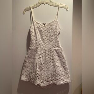Guess White Eyelet Lace Romper